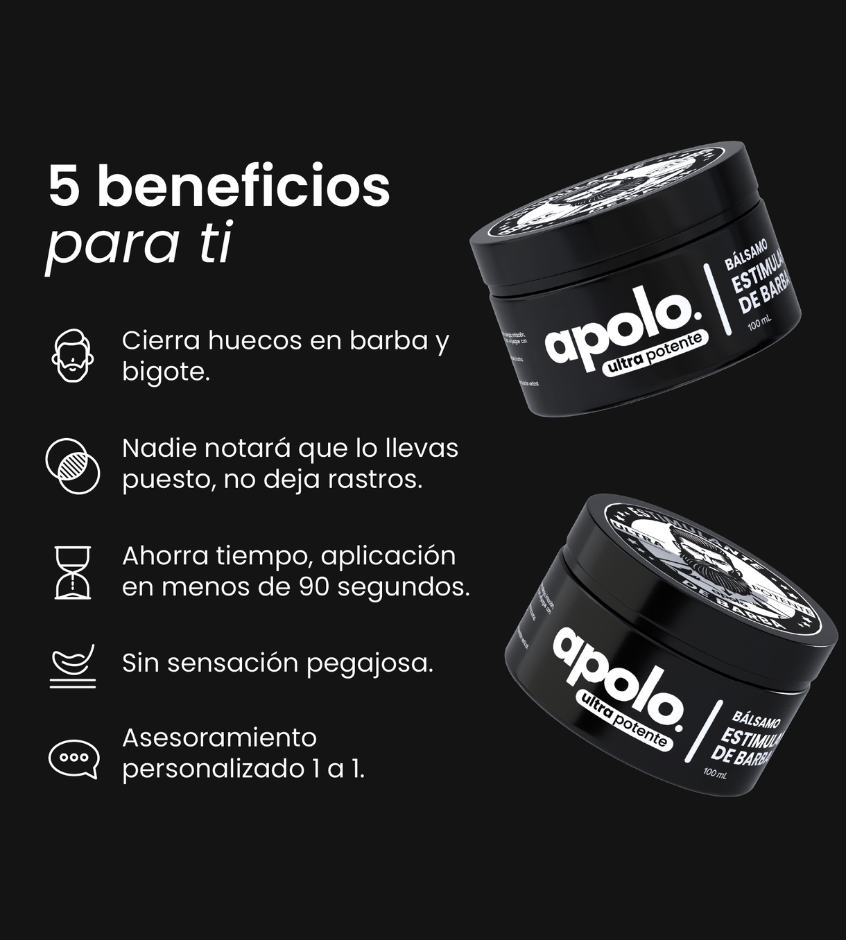 Bálsamo para Crecimiento de Barba Ultra Potente con Minoxidil 20% | 100mL