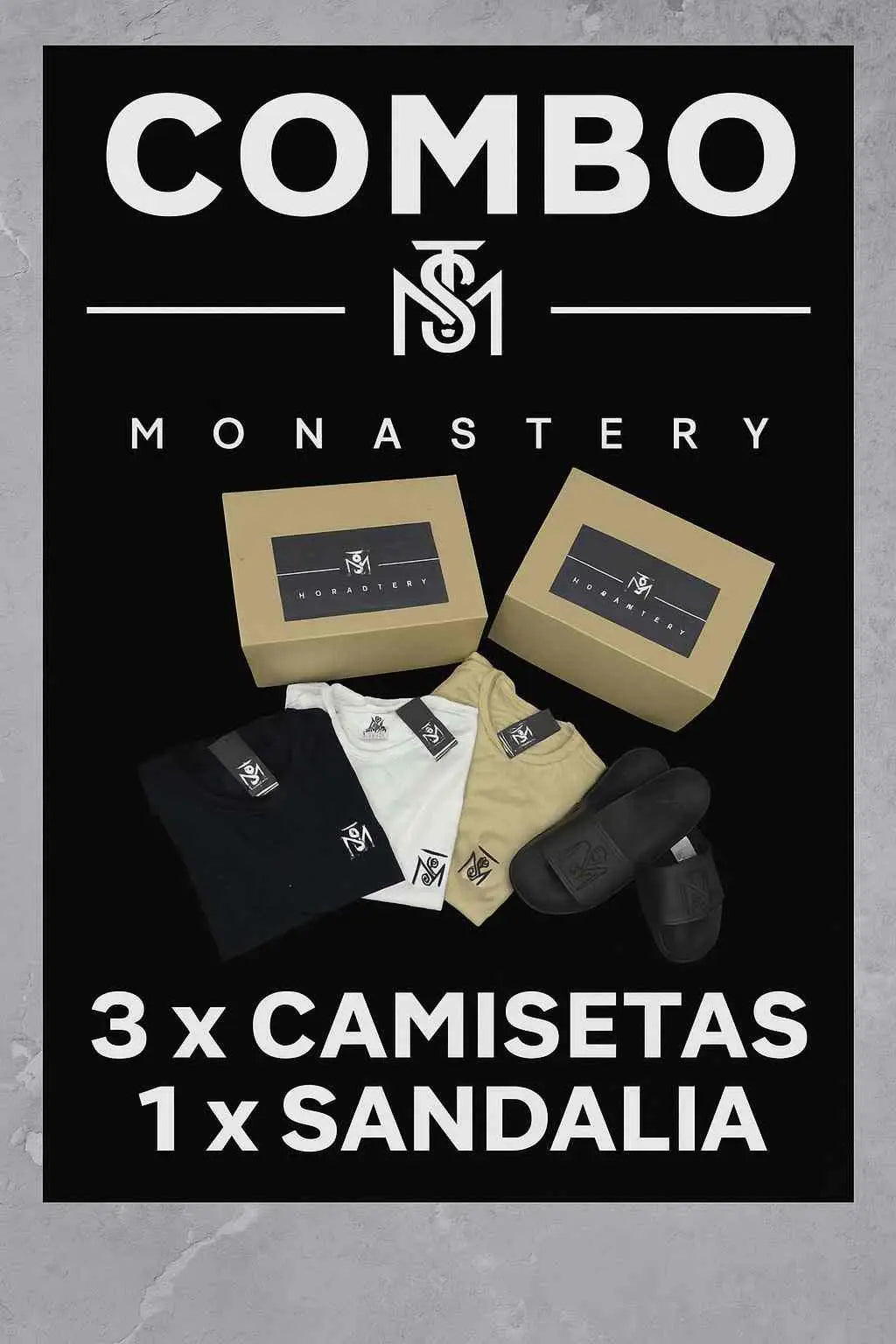 COMBO MONASTERY 3 CAMISETAS Y  1 SANDALIA