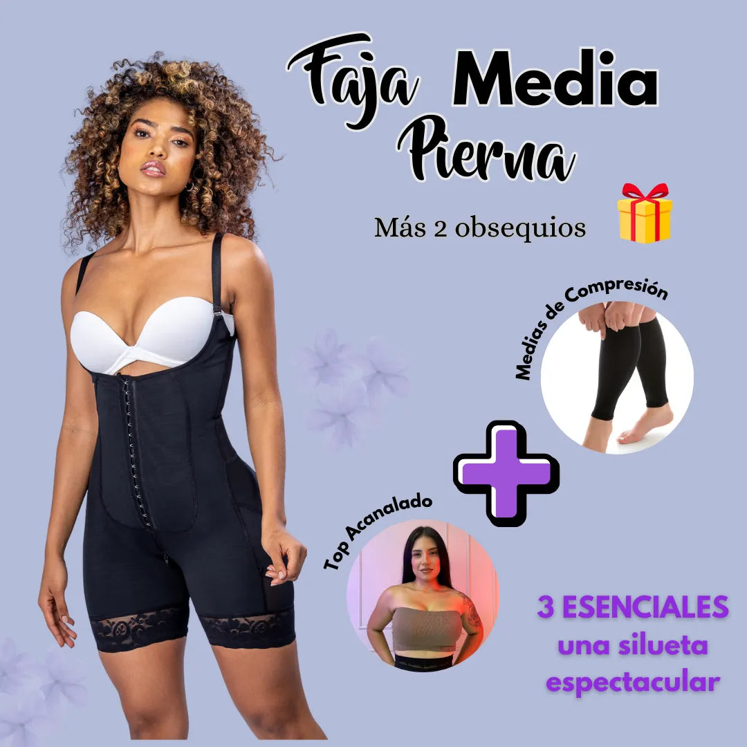 FAJA MEDIA PIERNA + MEDIAS DE COMPRESIÓN + TOP