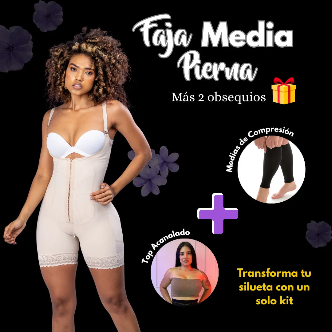 FAJA MEDIA PIERNA + MEDIAS DE COMPRESIÓN + TOP