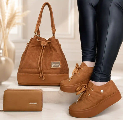 Combo Glamour 3 en 1™ - zapatos plataforma + bolso + billetera