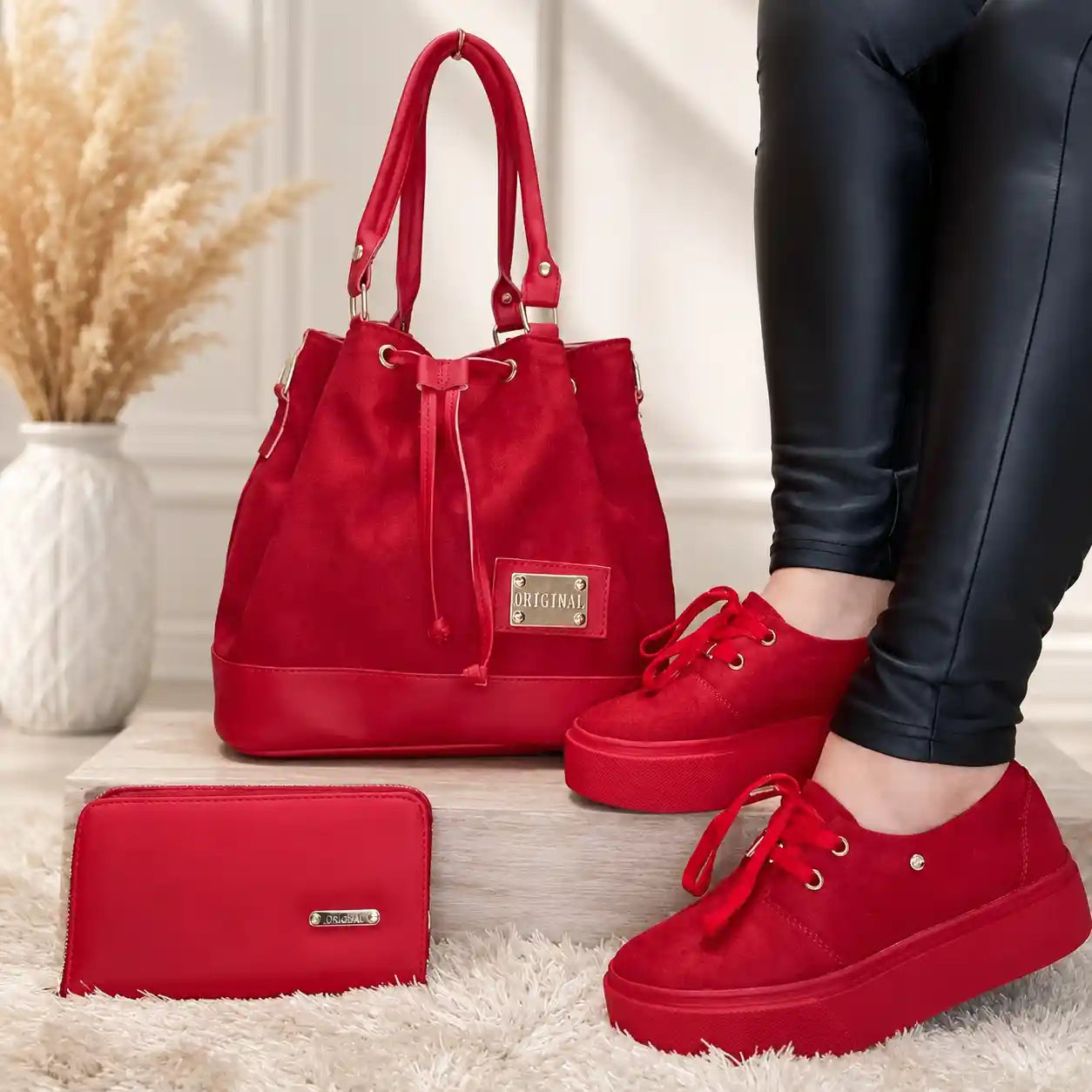 Combo Glamour 3 en 1™ - zapatos plataforma + bolso + billetera