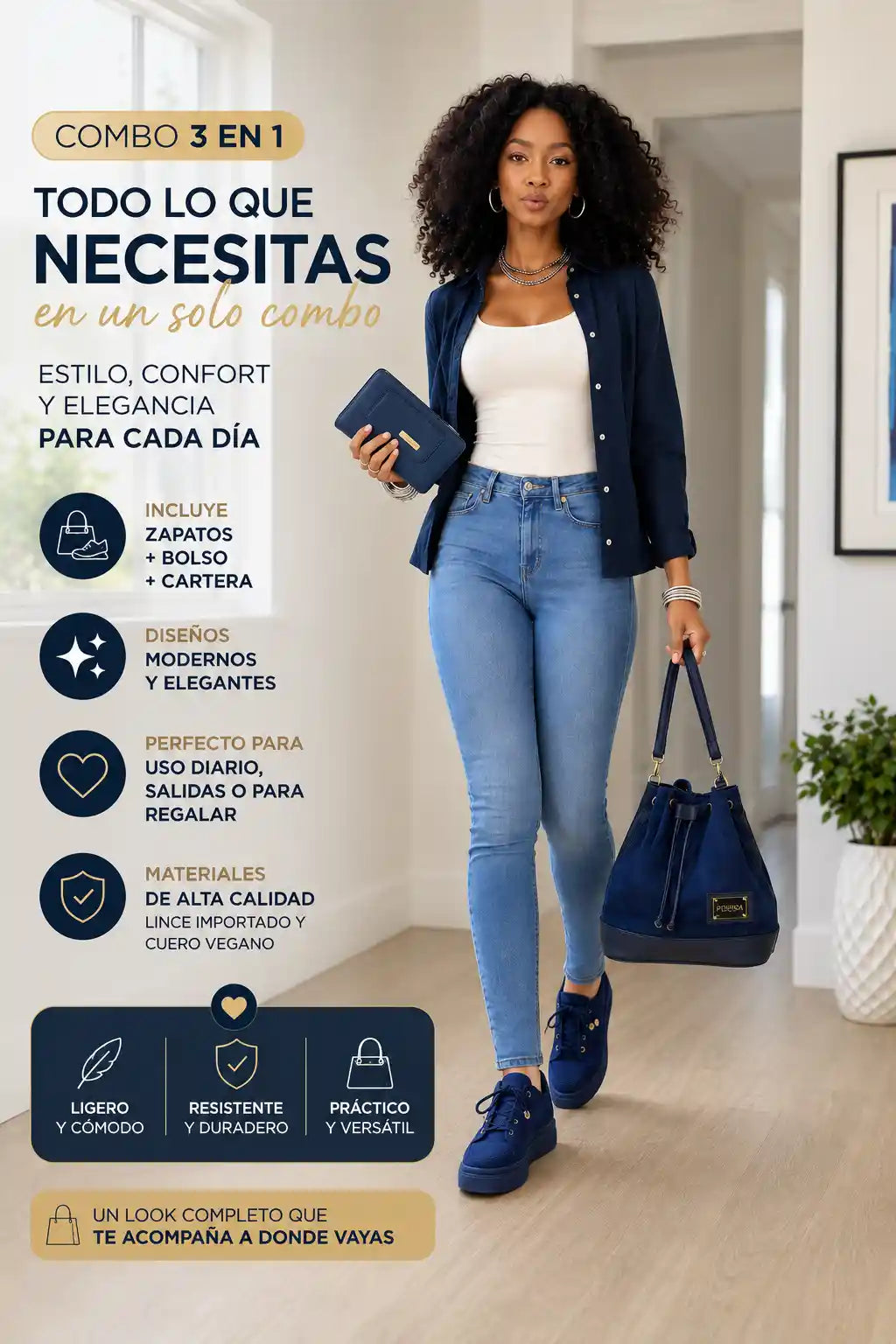 Combo Glamour 3 en 1™ - zapatos plataforma + bolso + billetera