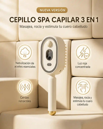 🩷 CEPILLO DE MASAJE CON COJÍN DE AIRE Y ROCIADOR ELÉCTRICO