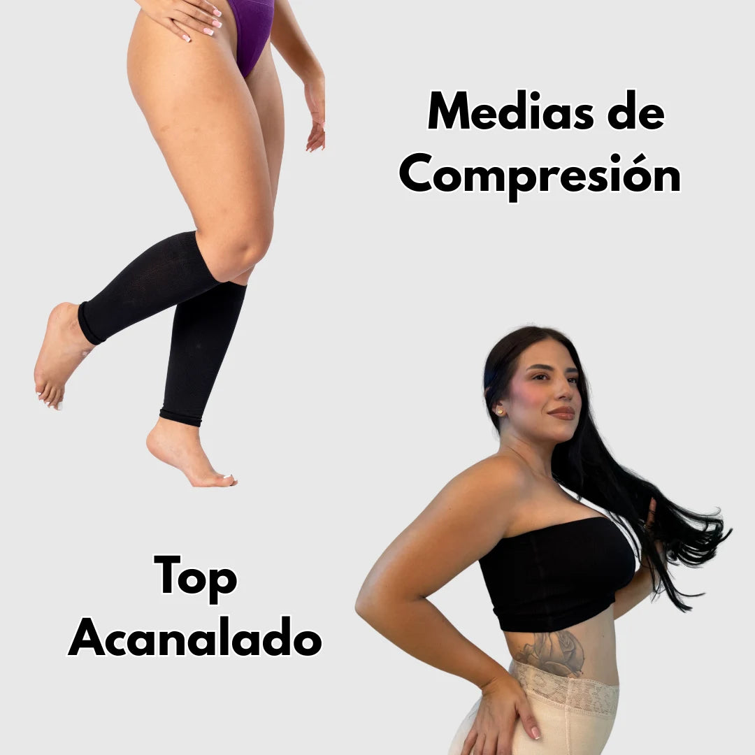 FAJA MEDIA PIERNA + MEDIAS DE COMPRESIÓN + TOP